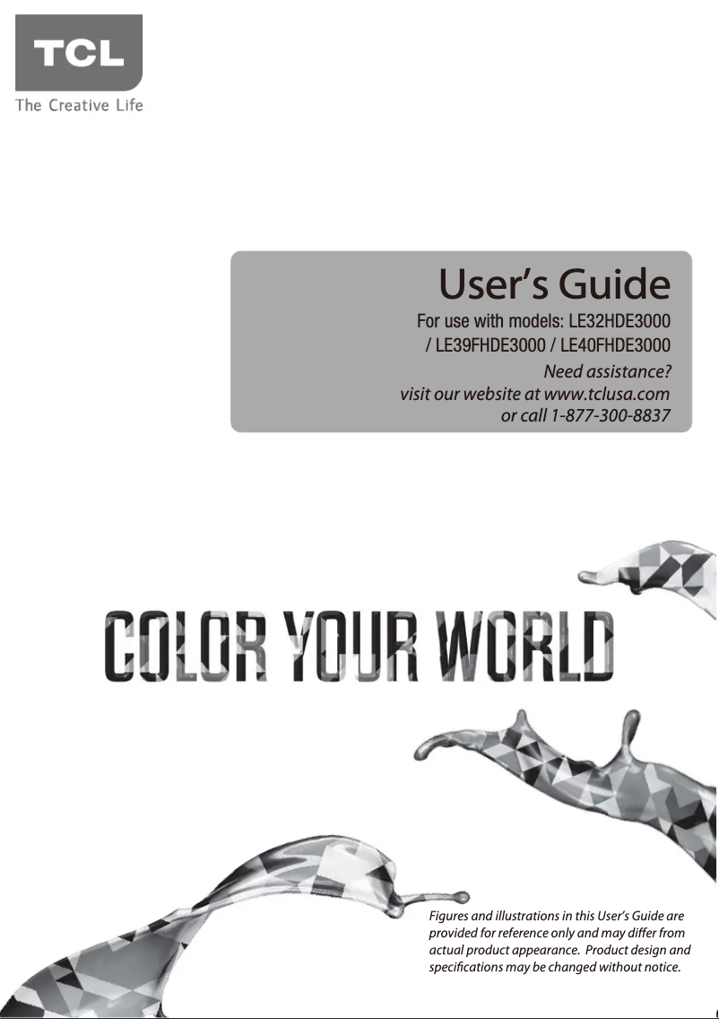Page 1 de la notice Manuel utilisateur TCL LE40FHDE3000