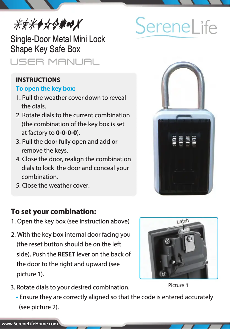 Page 1 de la notice Manuel utilisateur SereneLife SLSFKEY27