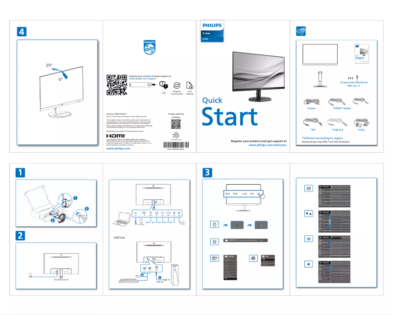 Page n°1 - Guide de démarrage rapide Philips 272S9JAL
