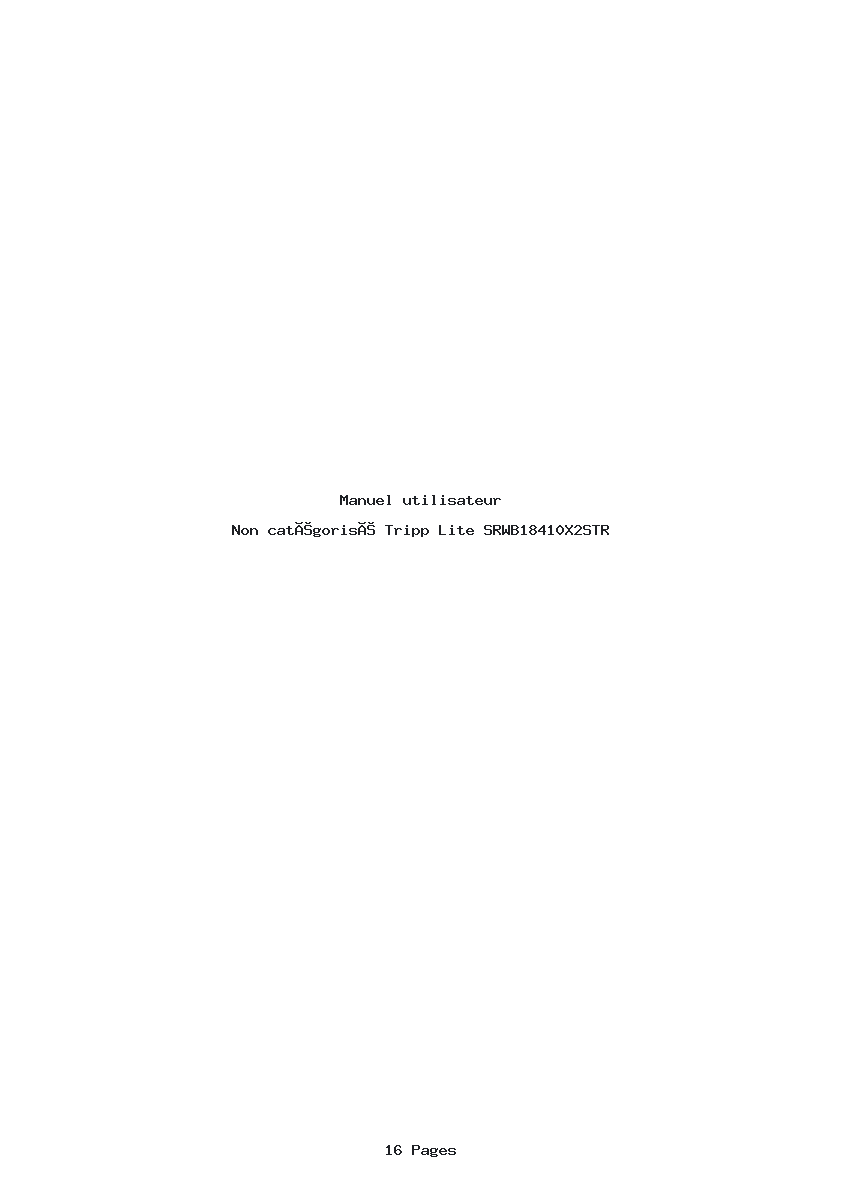 Page 1 de la notice Manuel utilisateur Tripp Lite SRWB18410X2STR