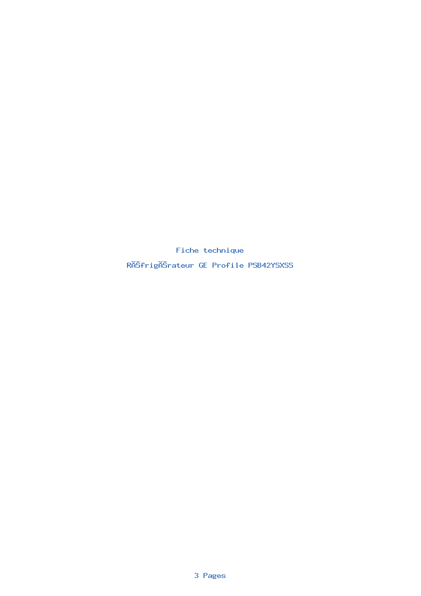Image de la première page du manuel de l'appareil Profile PSB42YSXSS