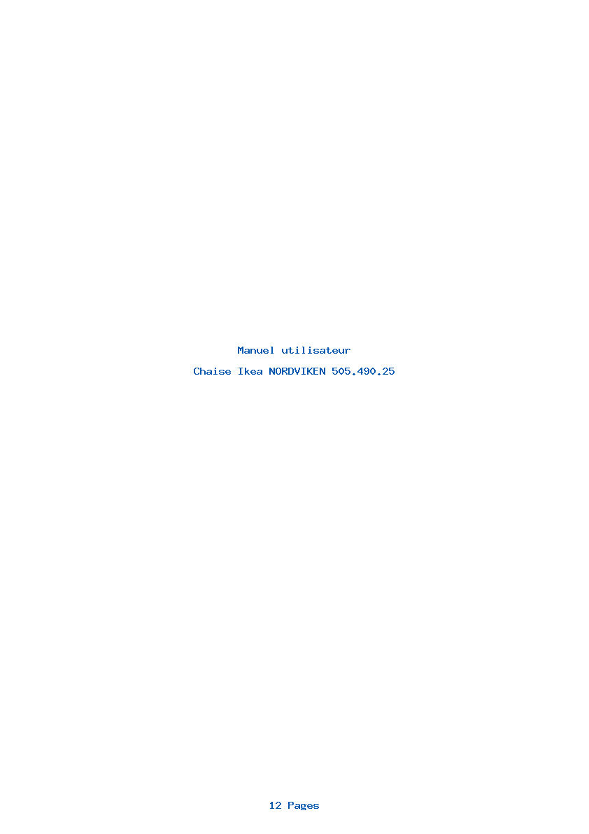 Page 1 de la notice Manuel utilisateur Ikea NORDVIKEN 505.490.25
