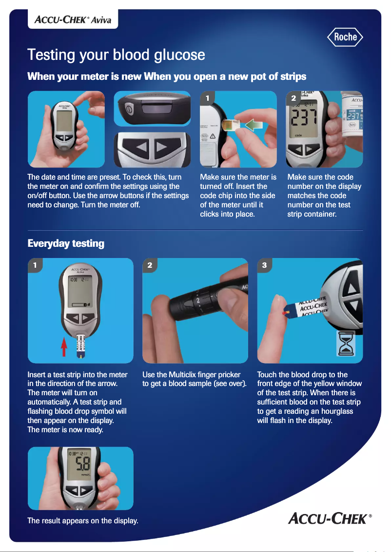 Page 1 de la notice Guide de démarrage rapide Accu-Chek Aviva