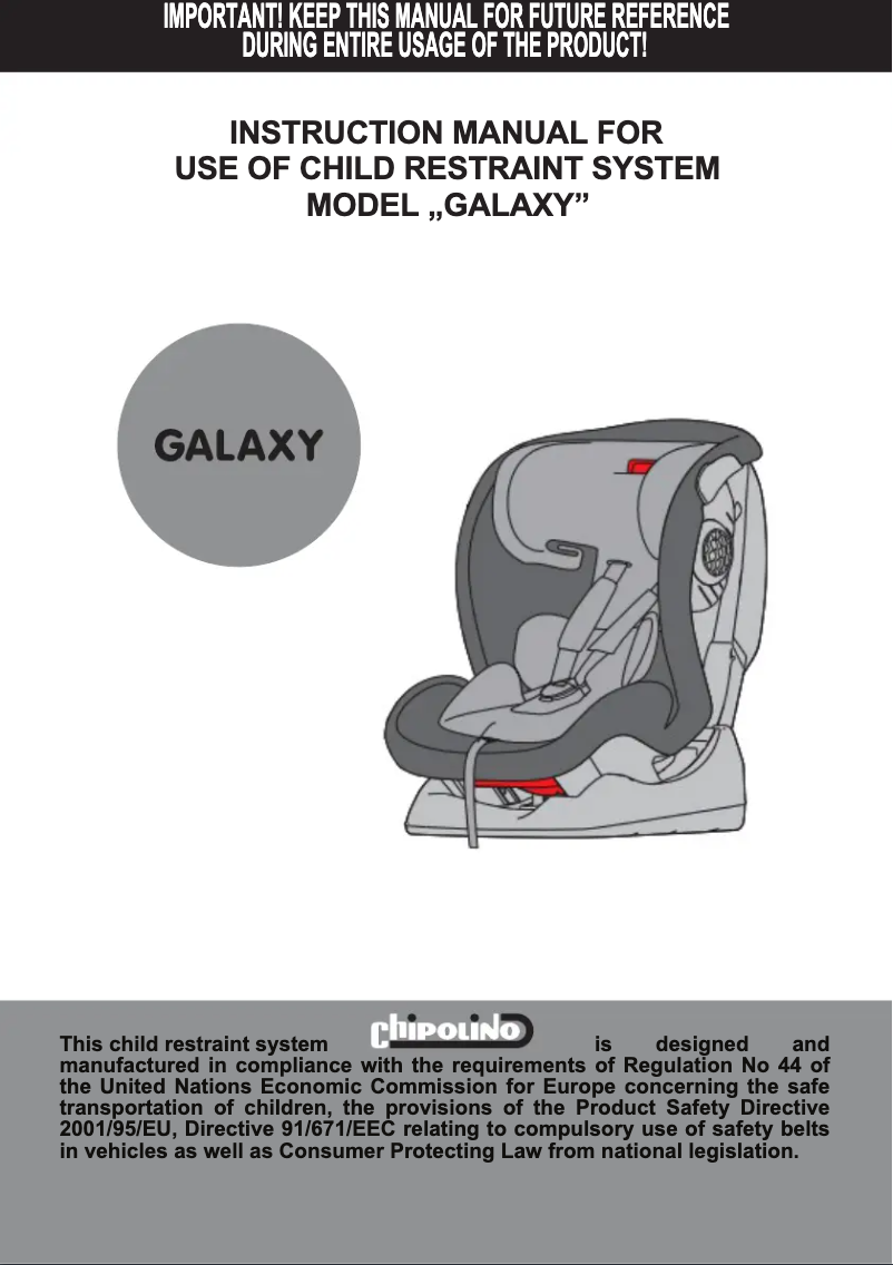 Page 1 de la notice Manuel utilisateur Chipolino Galaxy