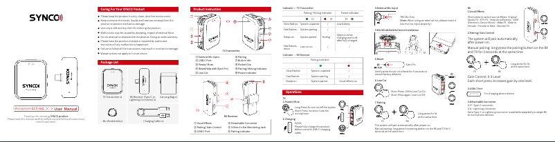 Page 1 de la notice Manuel utilisateur Synco WAir-G1L