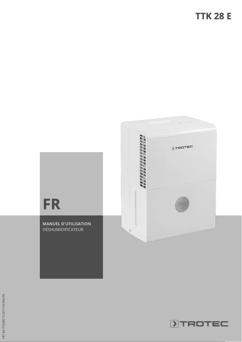 Page 1 de la notice Manuel utilisateur Trotec TTK 28 E