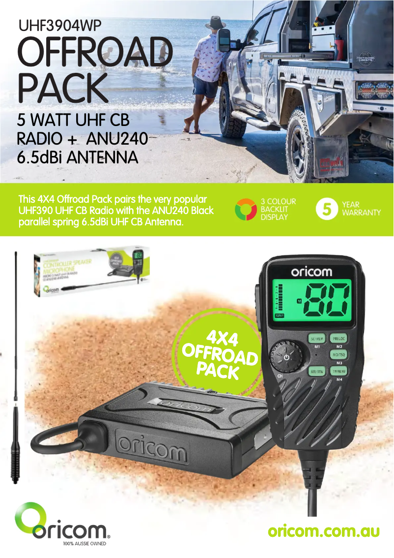 Page 1 de la notice Fiche technique Oricom UHF390