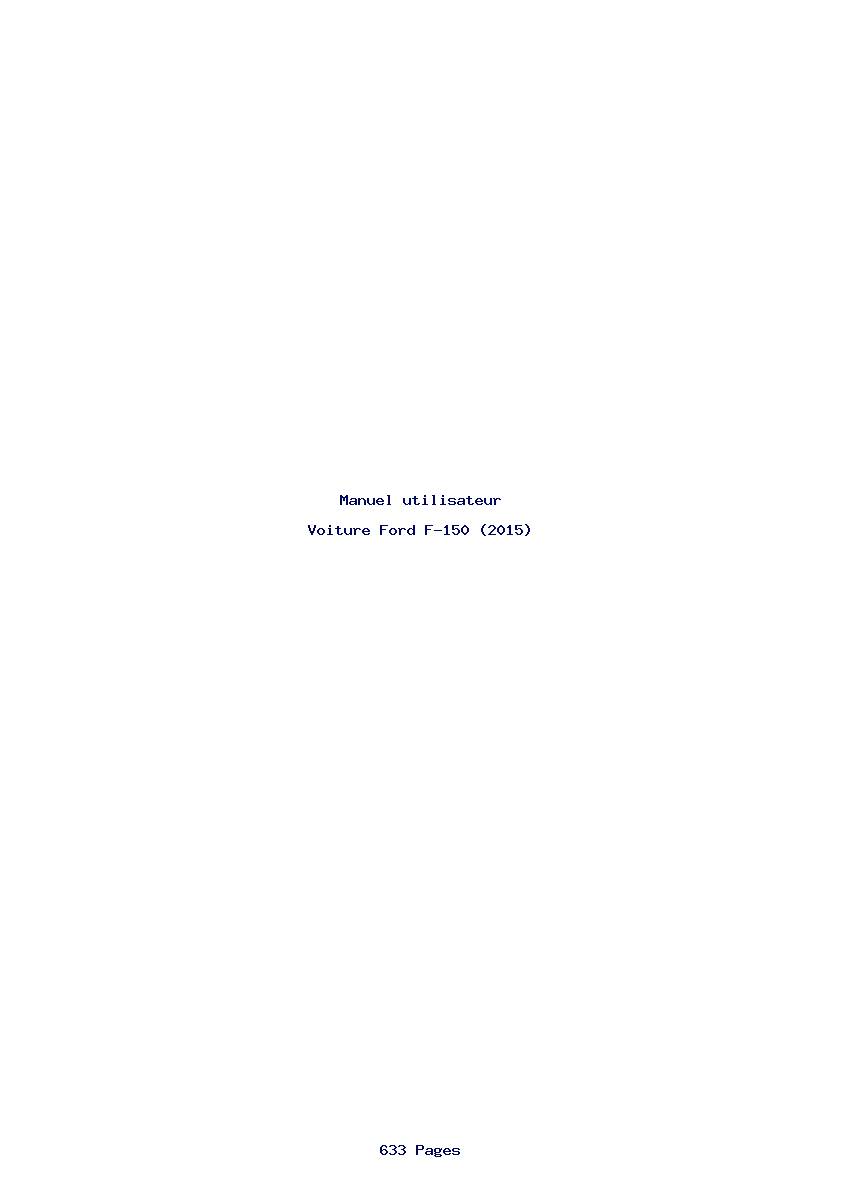 Page 1 de la notice Manuel utilisateur Ford F-150 (2015)