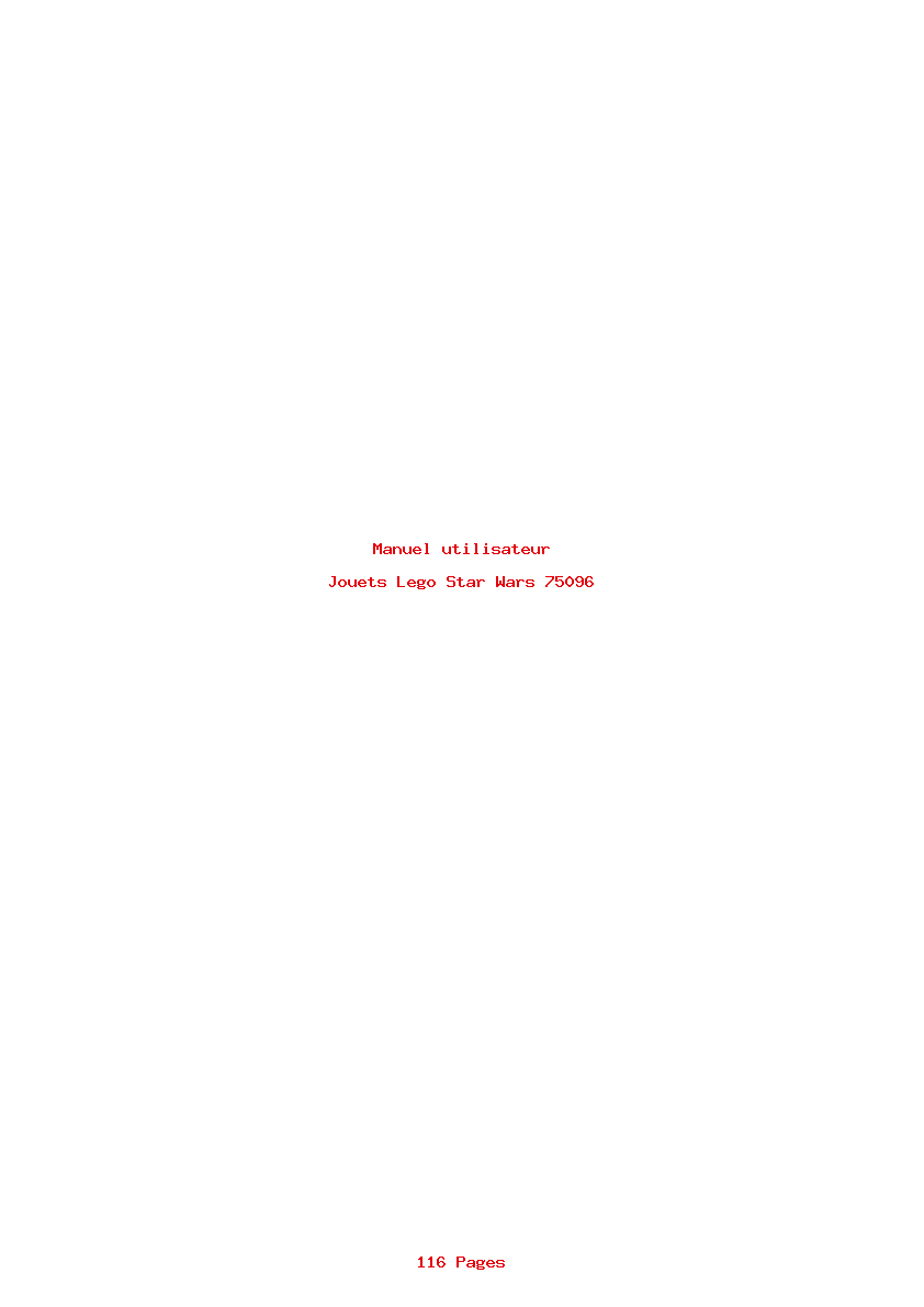 Page 1 de la notice Manuel utilisateur Lego Star Wars 75096