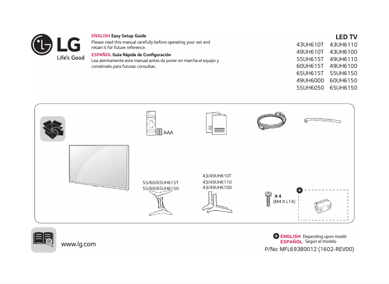 Page 1 de la notice Manuel utilisateur LG 43UH6110