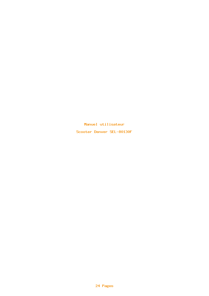 Page 1 de la notice Manuel utilisateur Denver SEL-80130F