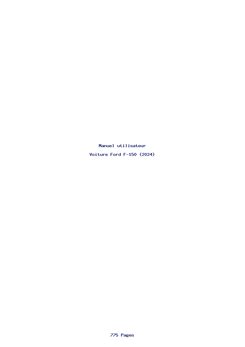 Page 1 de la notice Manuel utilisateur Ford F-150 (2024)