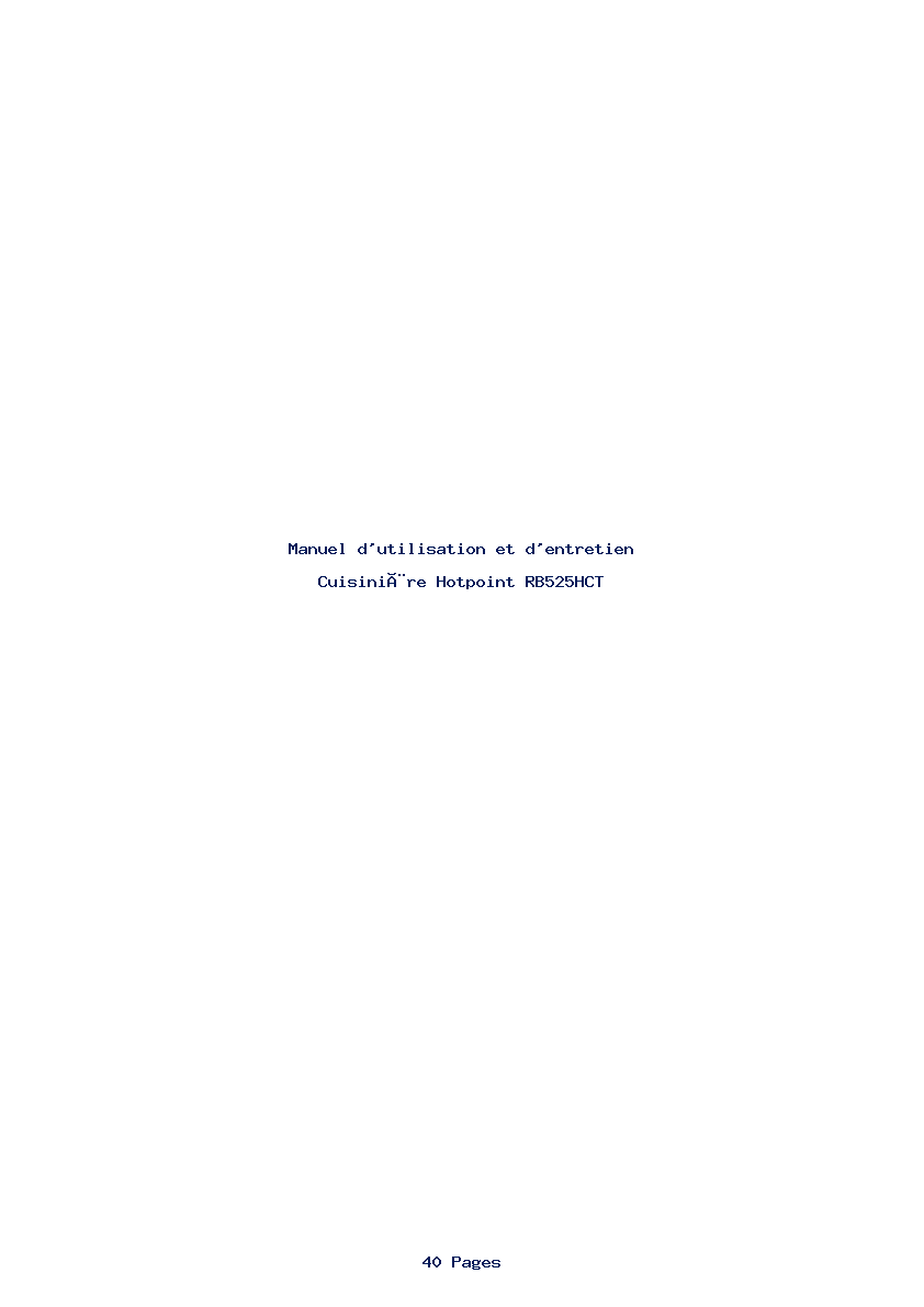 Image de la première page du manuel de l'appareil RB525HCT