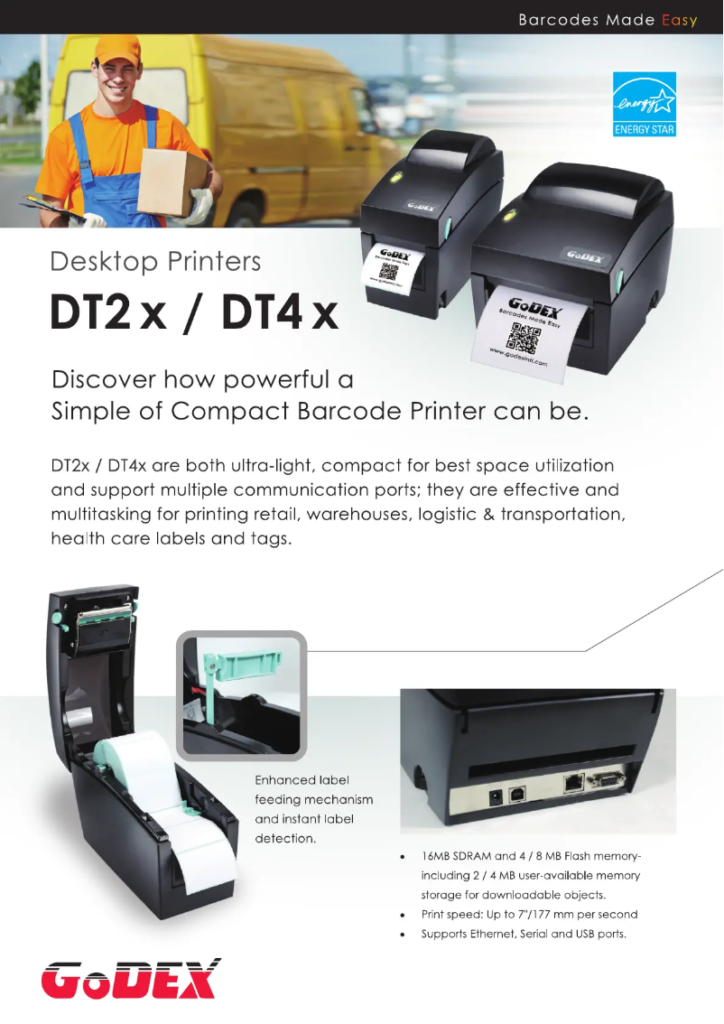 Page 1 de la notice Brochure Godex DT4x