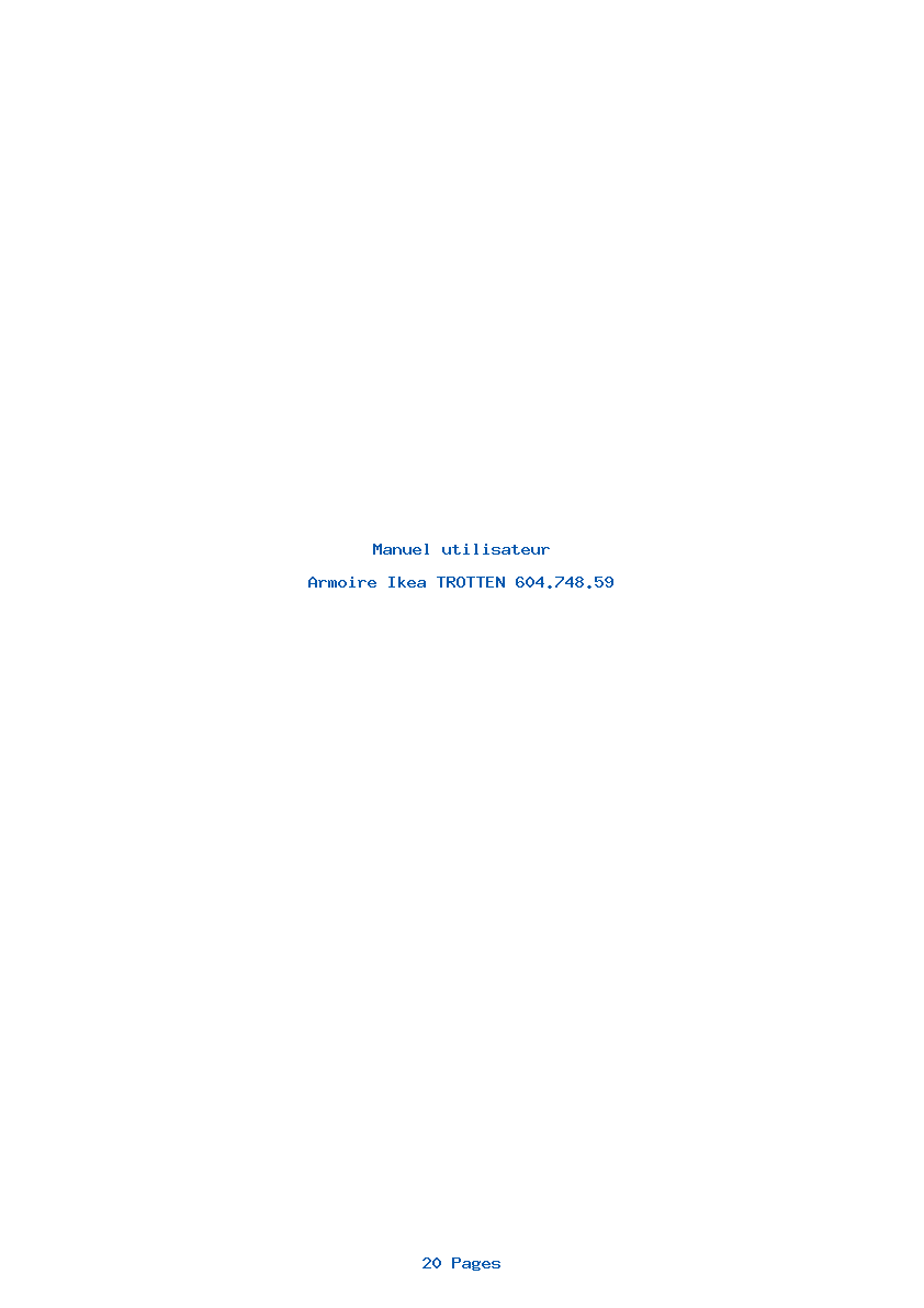 Page 1 de la notice Manuel utilisateur Ikea TROTTEN 604.748.59