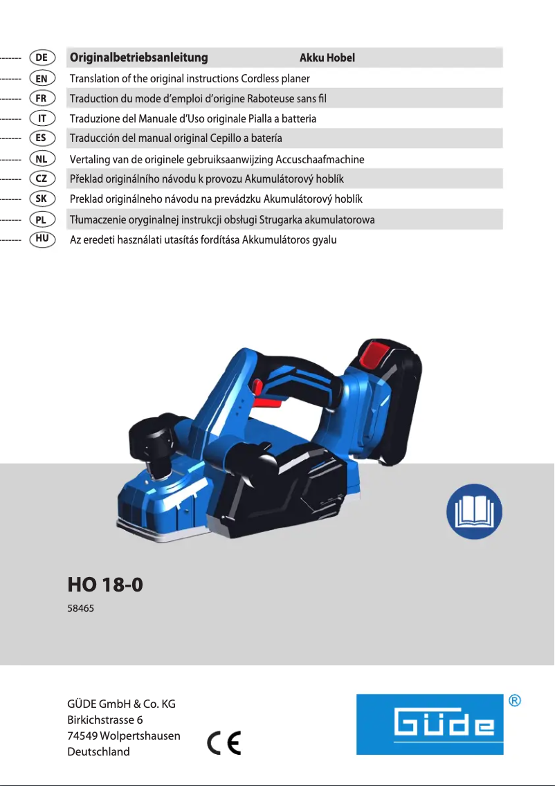 Page 1 de la notice Manuel utilisateur Güde HO 18-0