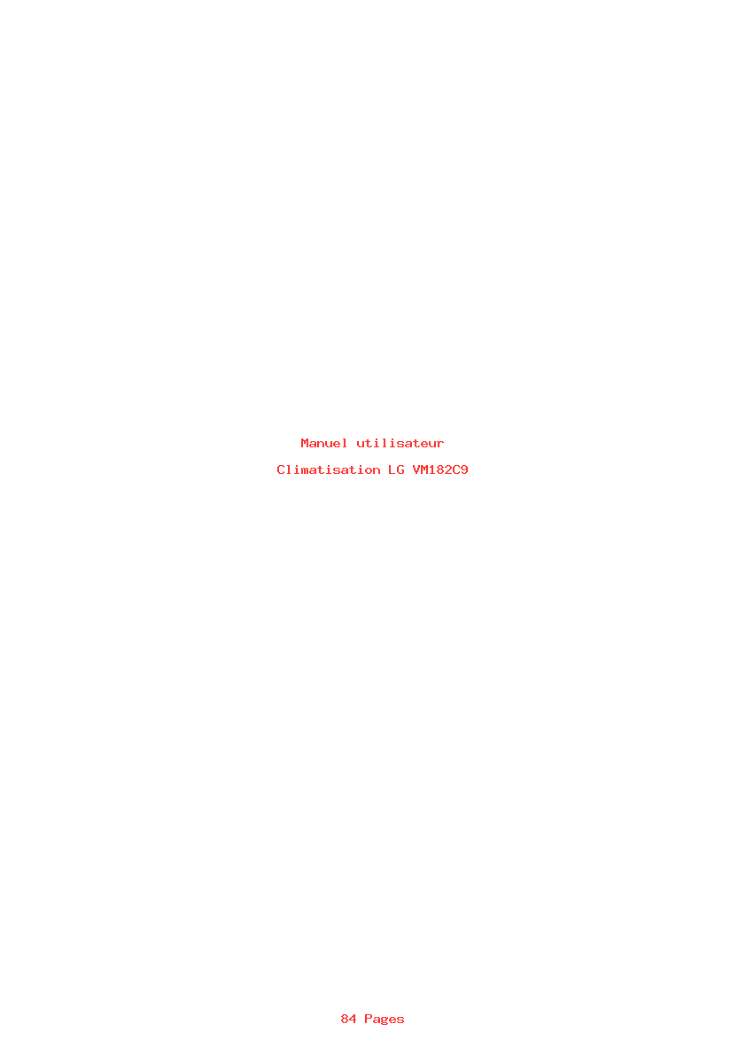 Page 1 de la notice Manuel utilisateur LG VM182C9