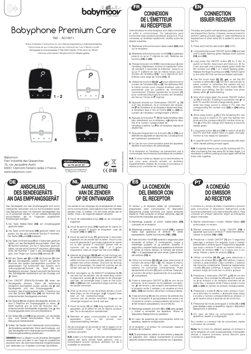 Page 1 de la notice Manuel utilisateur Babymoov Premium Care AO14611