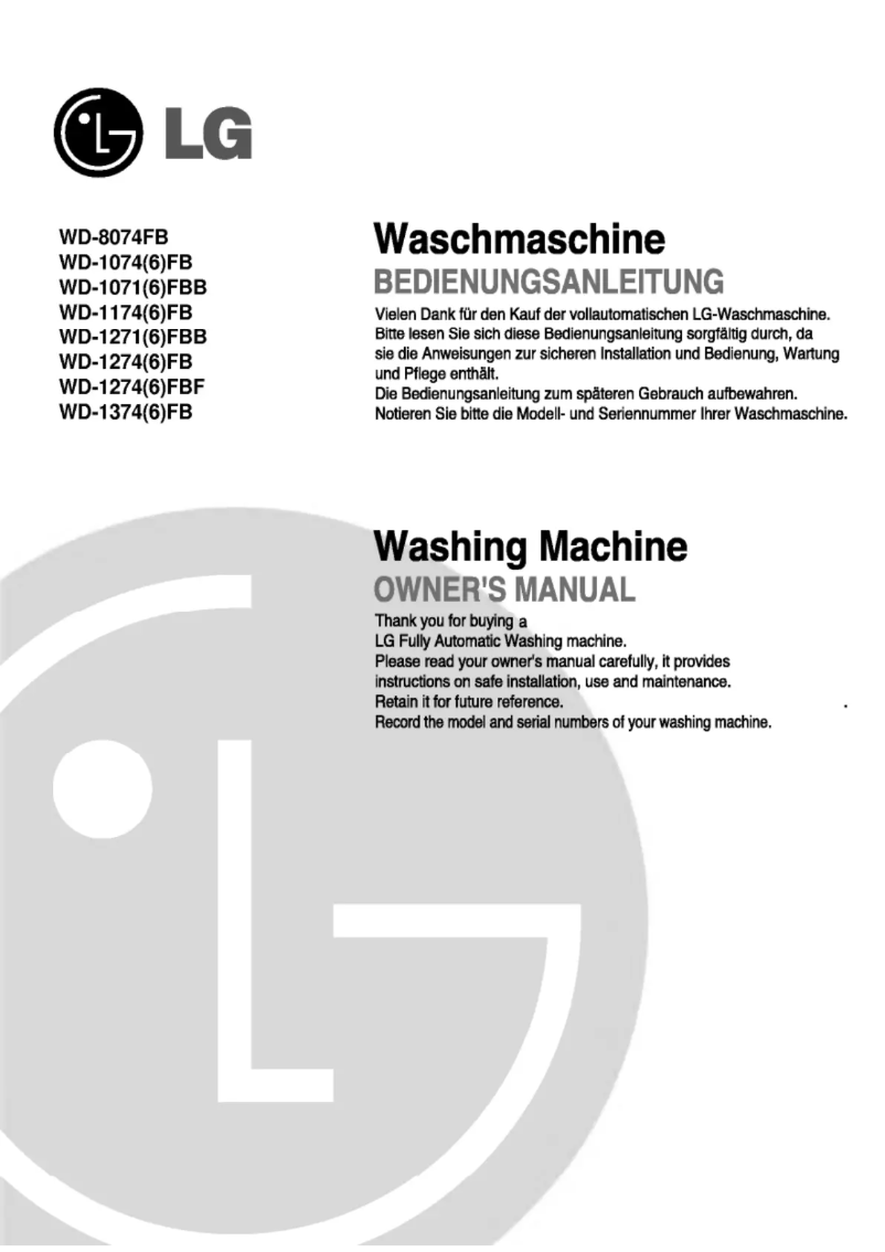 Page 1 de la notice Manuel utilisateur LG WD-10121FD