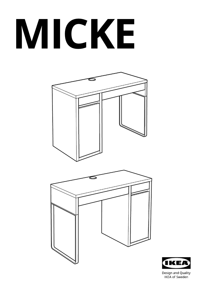 Page 1 de la notice Manuel utilisateur Ikea MICKE 802.130.74