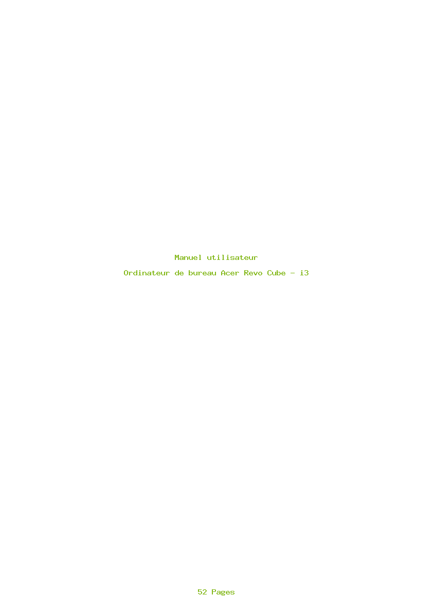 Page 1 de la notice Manuel utilisateur Acer Revo Cube - i3