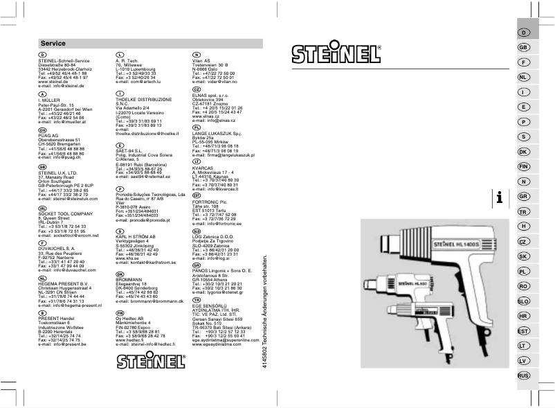 Page 1 de la notice Manuel utilisateur Steinel HL 1400 S