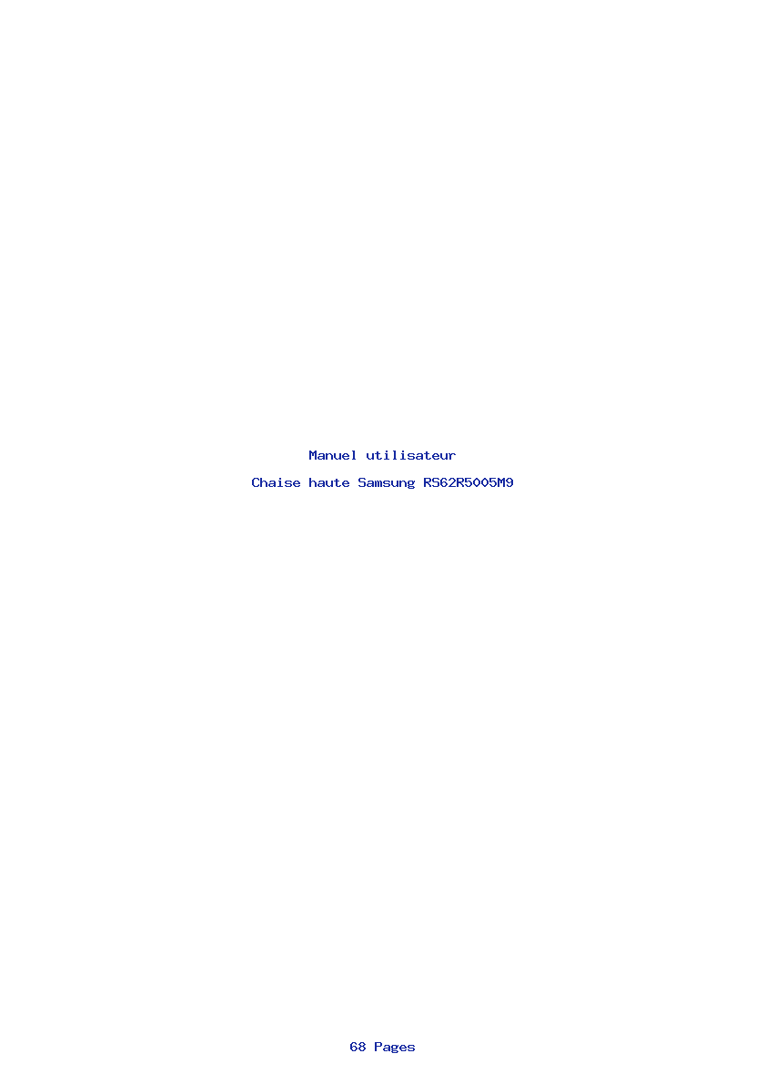 Page 1 de la notice Manuel utilisateur Samsung RS62R5005M9