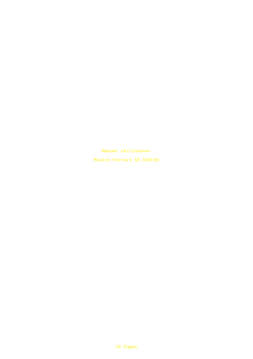 Page 1 de la notice Manuel utilisateur Ferrari XX 830138