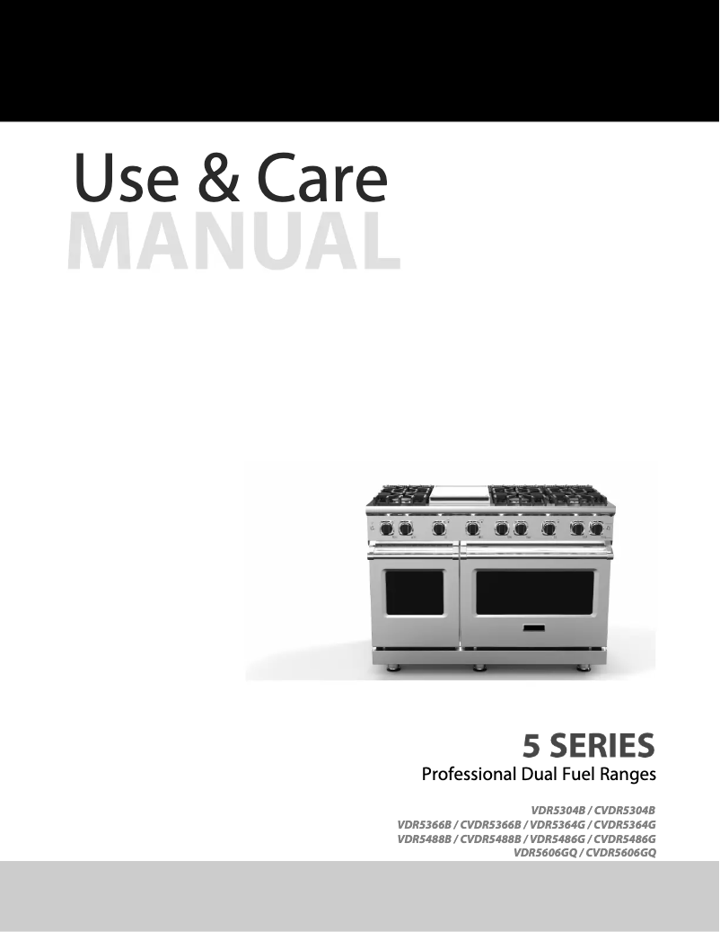 Page 1 of the manual Use and Maintenance Manual Viking VDR5488BSS