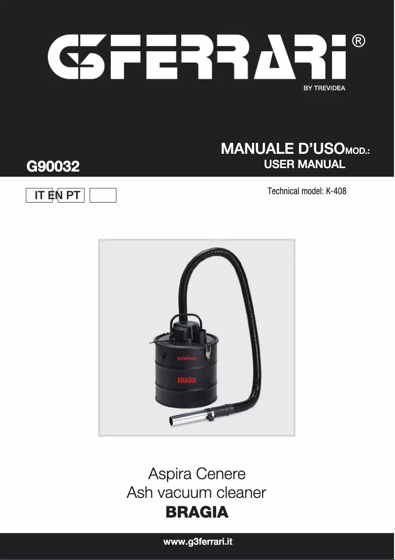 Page 1 of the manual User Manual G3 Ferrari Bragia G90032