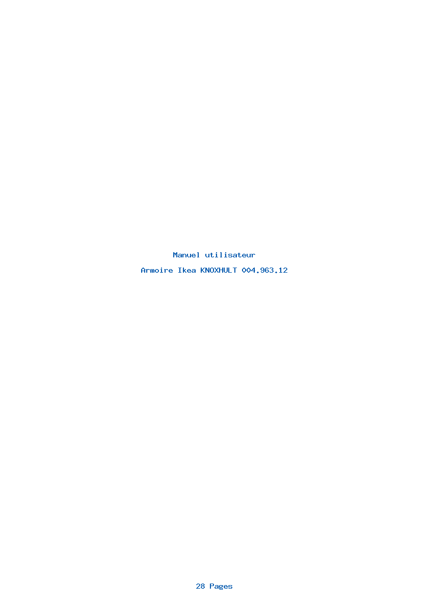 Page 1 de la notice Manuel utilisateur Ikea KNOXHULT 004.963.12