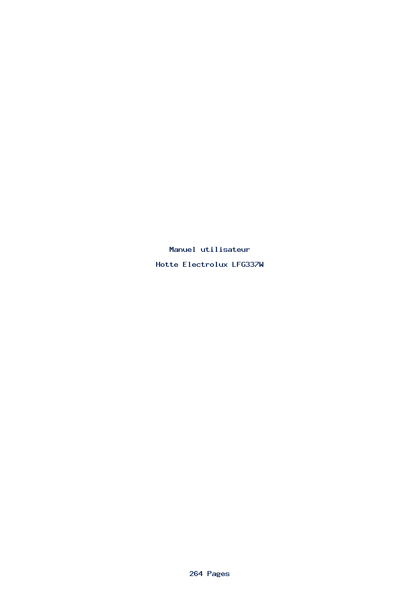 Page 1 de la notice Manuel utilisateur Electrolux LFG337W