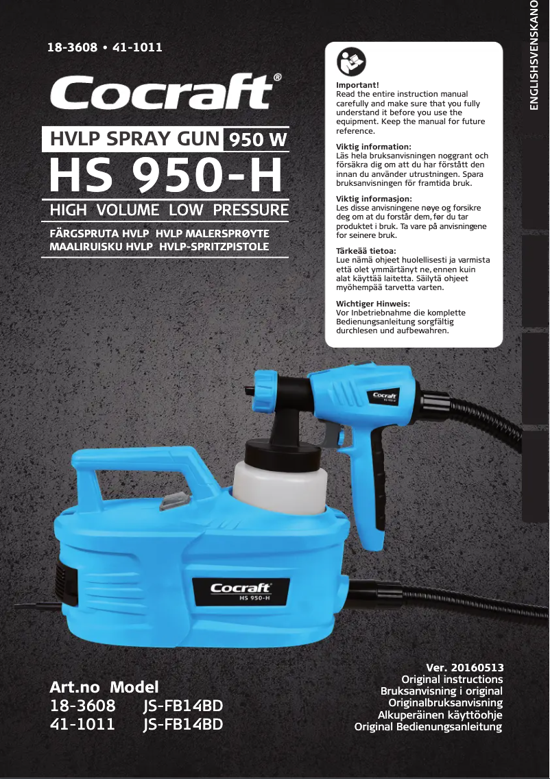 Page 1 de la notice Manuel utilisateur Cocraft HS 950-H