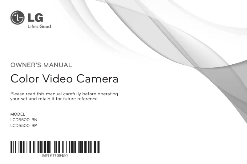 Page 1 de la notice Manuel utilisateur LG LCD5500