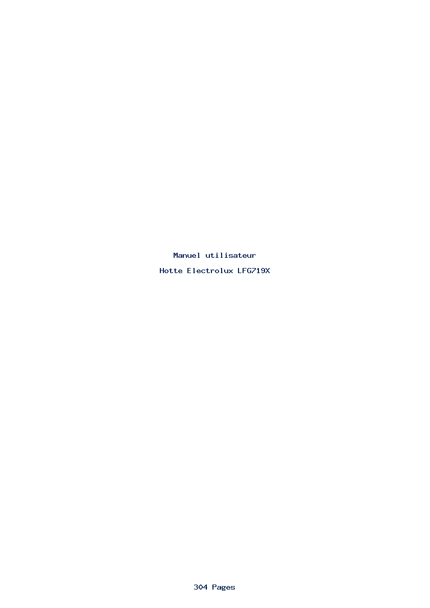 Page 1 de la notice Manuel utilisateur Electrolux LFG719X