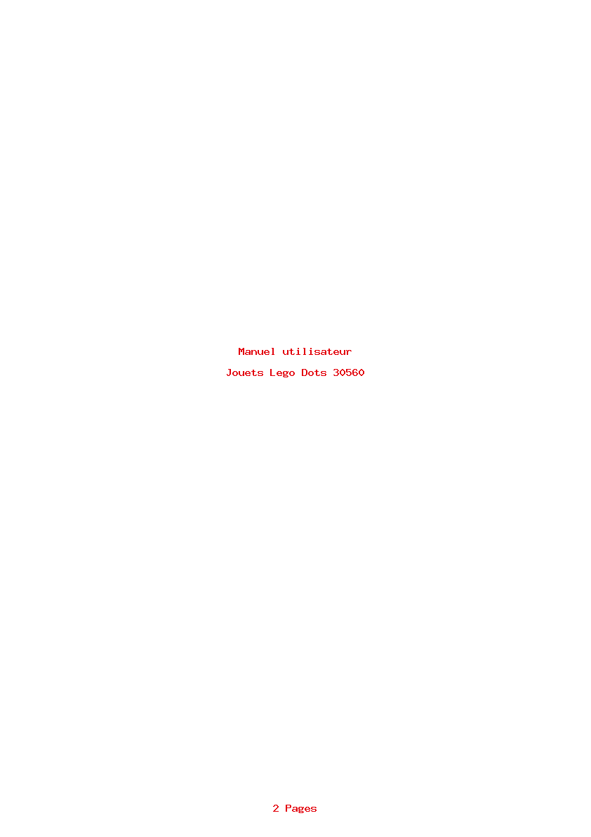 Page 1 de la notice Manuel utilisateur Lego Dots 30560