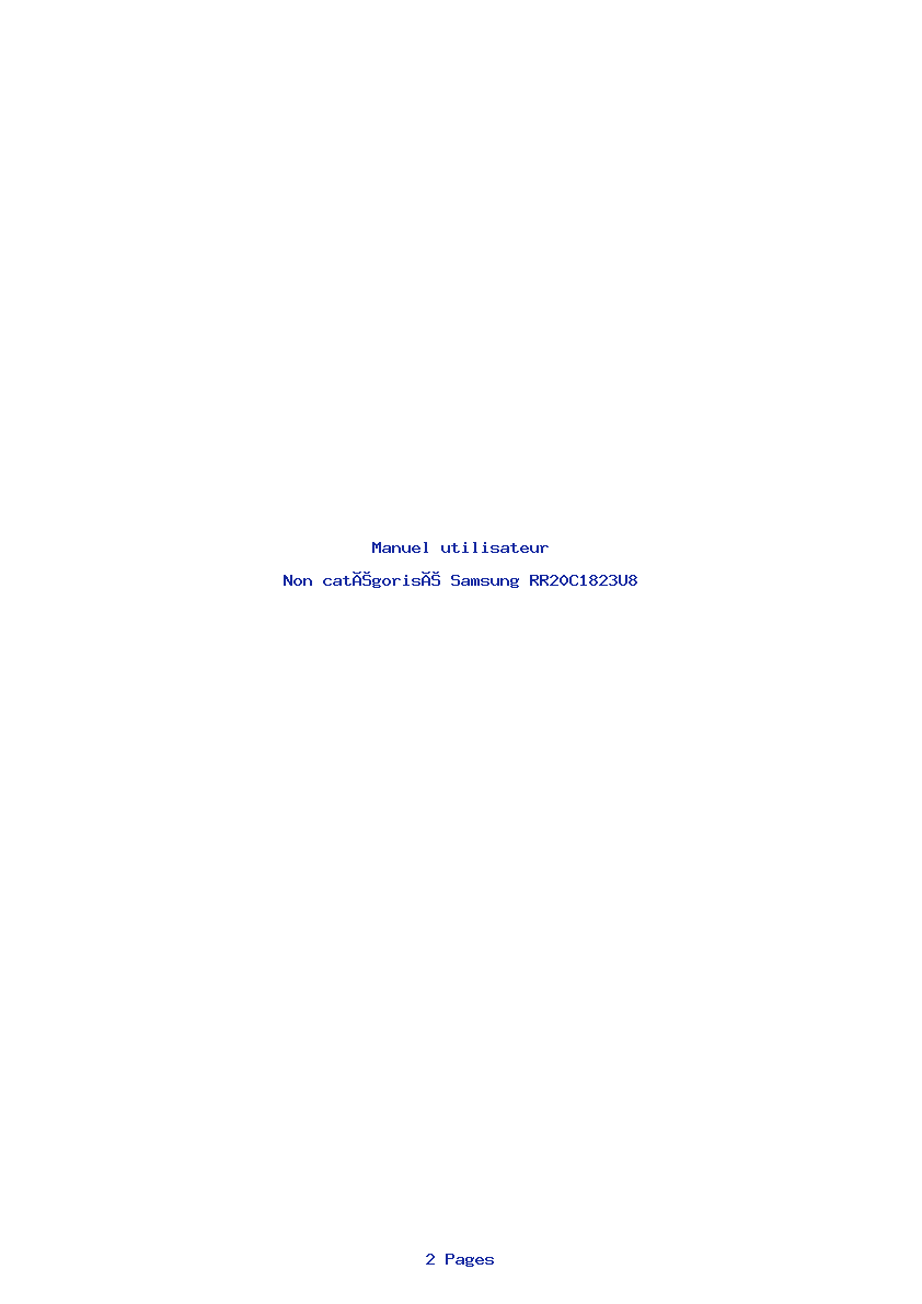 Page 1 de la notice Manuel utilisateur Samsung RR20C1823U8