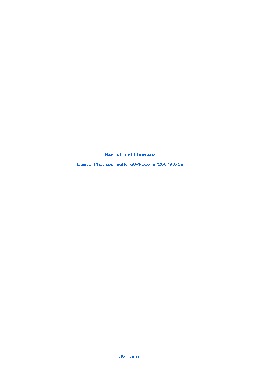 Page 1 de la notice Manuel utilisateur Philips myHomeOffice 67200/93/16