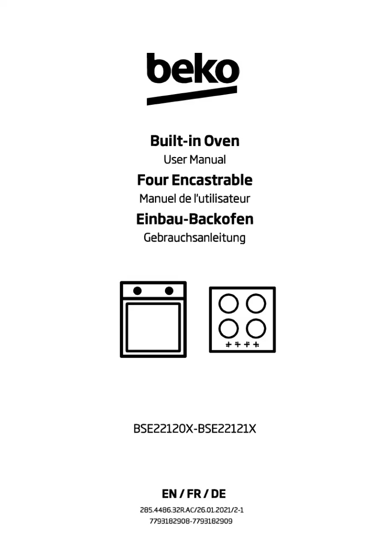 Page 1 de la notice Manuel utilisateur Beko BSE22121X