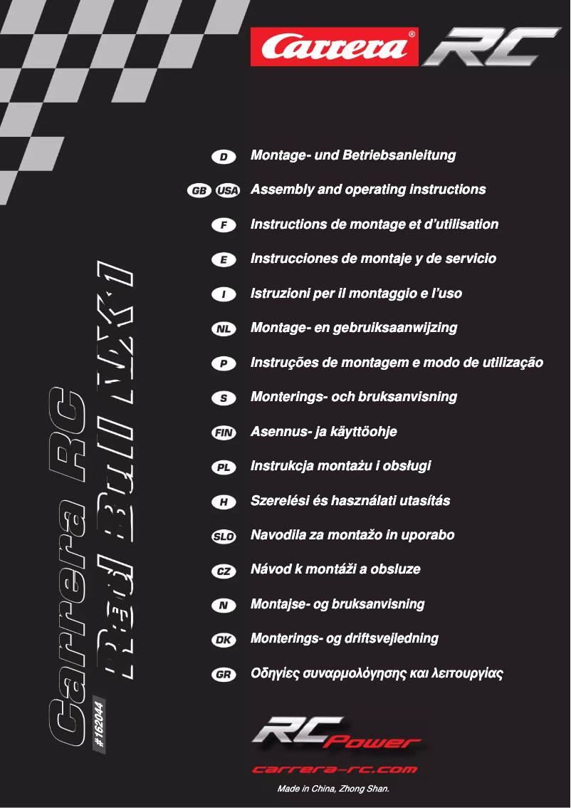 Page 1 de la notice Manuel utilisateur Carrera Red Bull NX1