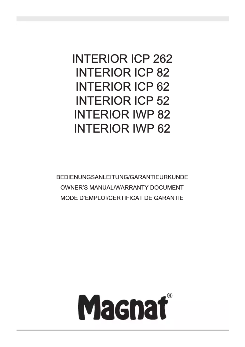Page 1 of the manual User Manual Magnat Interior IWP 62