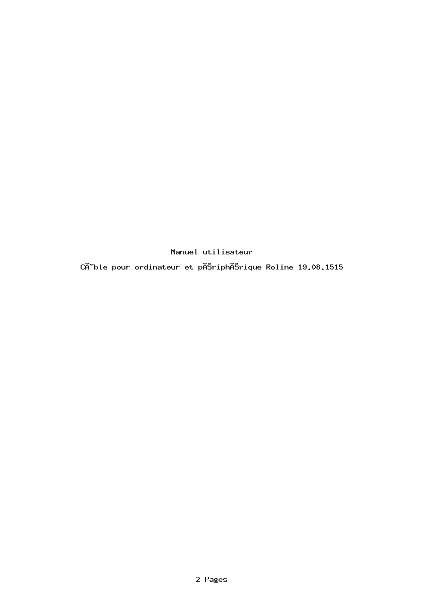 Page 1 de la notice Manuel utilisateur Roline 19.08.1515