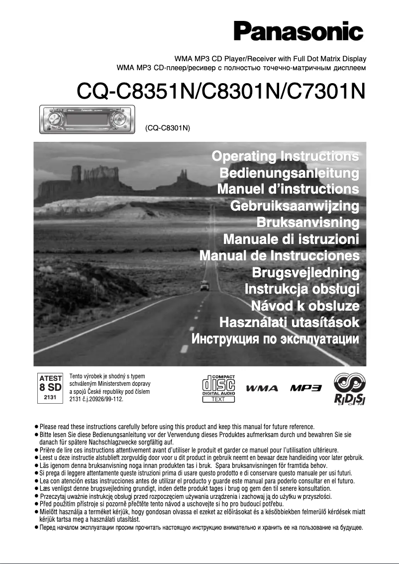 Page 1 de la notice Manuel utilisateur Panasonic CQ-C8351N