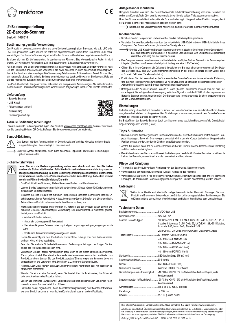 Page 1 de la notice Manuel utilisateur Renkforce LS6300J
