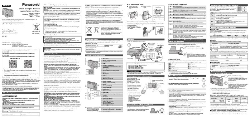 Page 1 de la notice Guide de démarrage rapide Panasonic Lumix DMC-TZ57