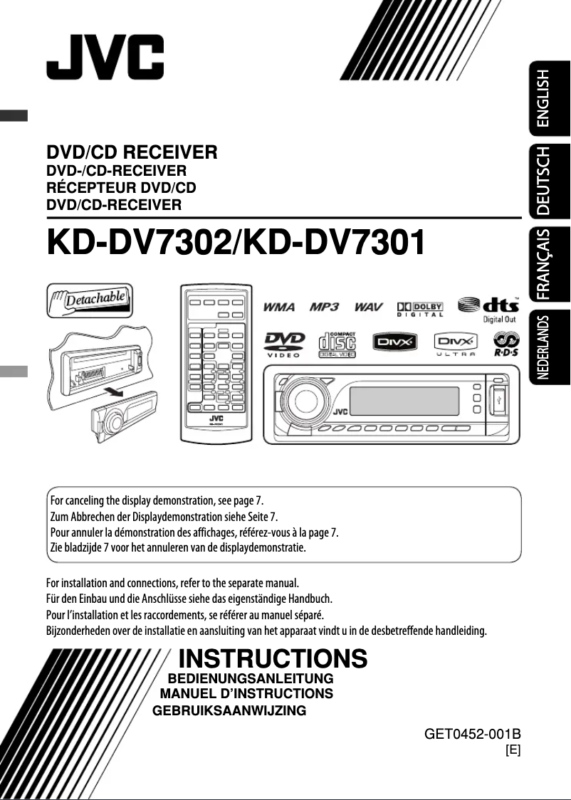 Page 1 of the manual User Manual JVC KD-DV7302