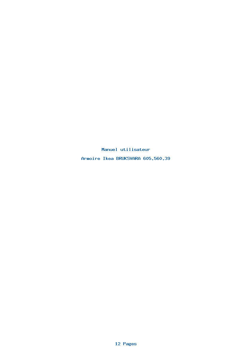 Page 1 de la notice Manuel utilisateur Ikea BRUKSVARA 605.560.39