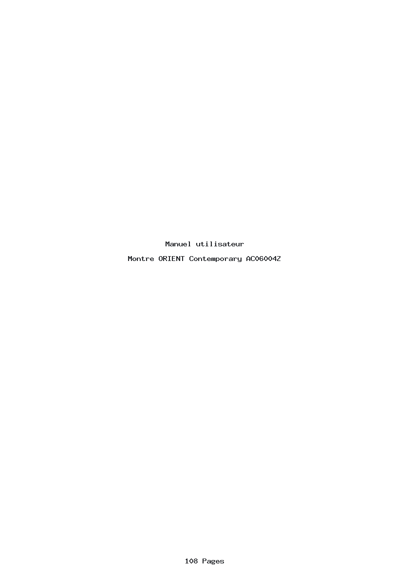 Page 1 de la notice Manuel utilisateur ORIENT Contemporary AC06004Z