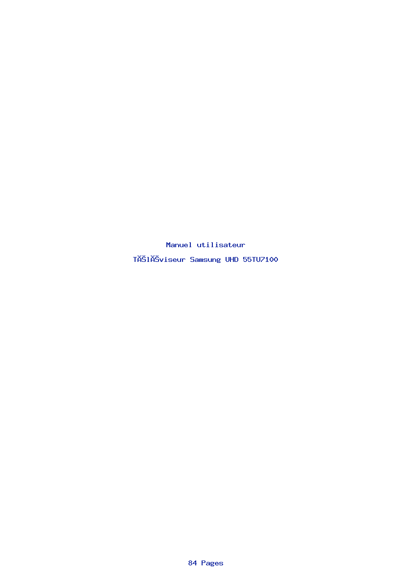 Page 1 de la notice Manuel utilisateur Samsung UHD 55TU7100