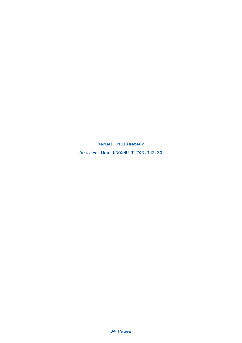 Page 1 de la notice Manuel utilisateur Ikea KNOXHULT 703.342.36